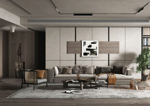 现代简约高级感新中式复古风客厅