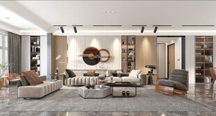 现代简约高级感新中式复古风客厅