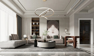 现代简约高级感新中式复古风客厅