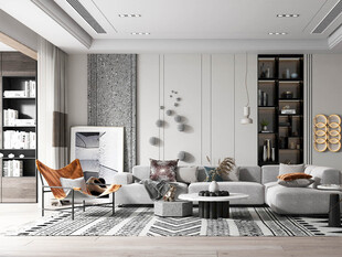 现代简约高级感新中式复古风客厅