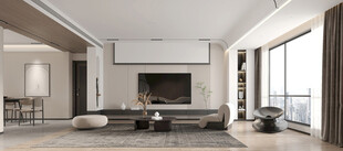 现代简约高级感新中式复古风客厅