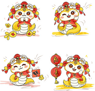 卡通新年蛇  