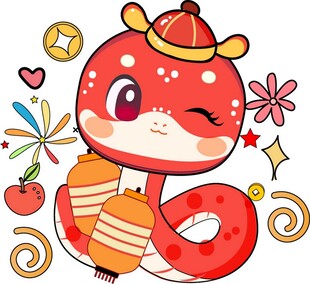 卡通新年蛇 