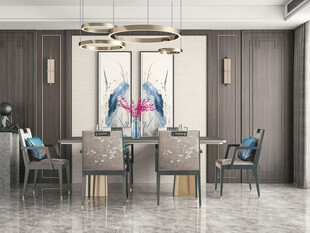 新中式家居装修复古风餐厅餐边柜