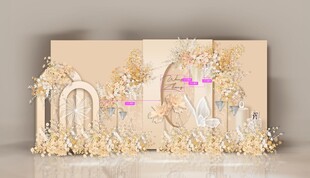 香槟色婚礼迎宾区