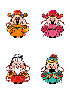 财神指财神卡通插画