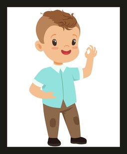 手绘儿童男孩