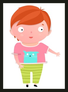 手绘儿童男孩