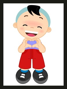 开心欢呼男孩