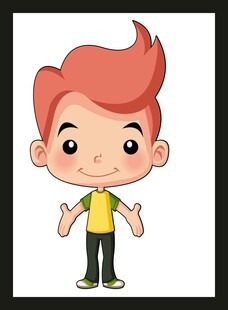 手绘儿童男孩