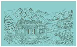 山水线稿