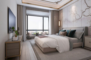 中复古式卧室空间极简现代简约风