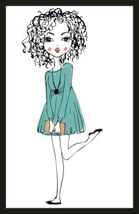 手绘时装模特