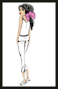 手绘时装模特