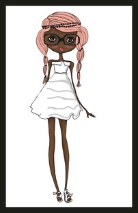手绘时装模特