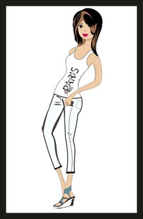手绘时装模特
