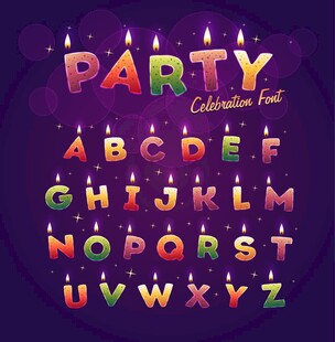 矢量生日字母蜡烛素材