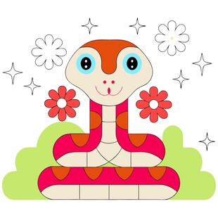 蛇年可爱卡通插画