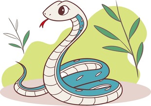 蛇 手绘矢量  卡通