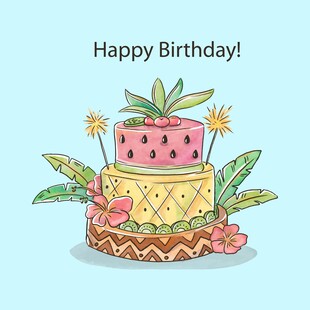 矢量生日蛋糕背景素材