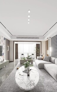 吊顶天花无主灯客厅装修现代简约