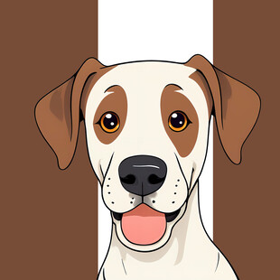 手绘卡通大丹犬