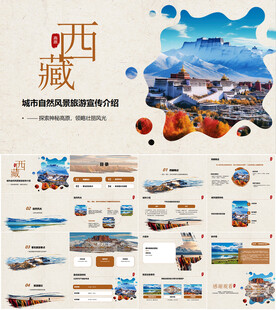 西藏自然风光城市印象旅游宣传介