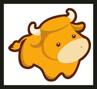 手绘卡通小牛