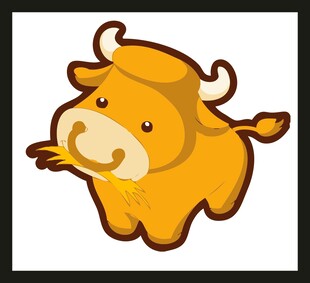手绘卡通小牛