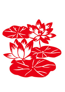荷花剪纸