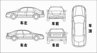 汽车线条多视图