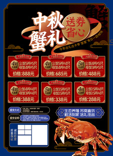 大闸蟹价格海报