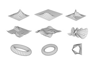 线描三维空间3D图形矢量元素