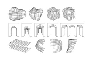 线描三维空间3D图形矢量元素