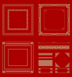 中国古典花边边框矢量元素