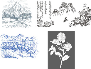 山 水 树 花
