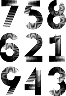 渐变线条数字