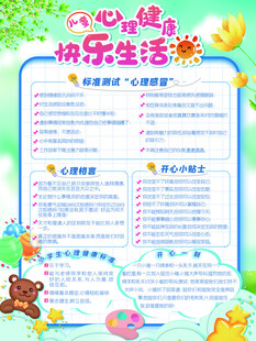学生心理健康宣传展板