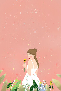 女生节插画海报