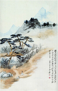 山水人物页张大千