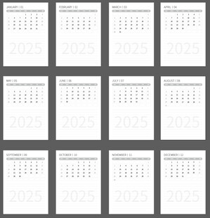 2025年台历日历