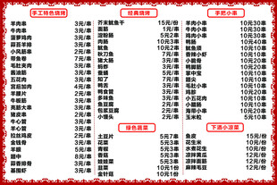 烧烤菜单  古典花纹  