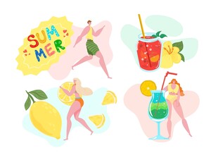 夏日度假插画