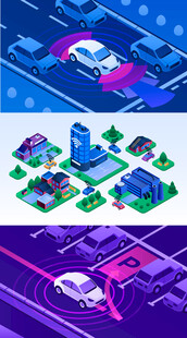 智能汽车等距banner