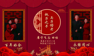 婚庆背景  照片墙  执子之手