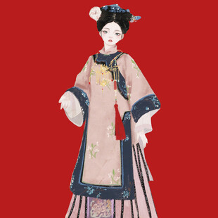 手绘清朝美女 