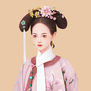 手绘清朝美女