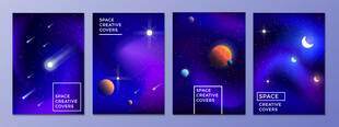 太空创意封面背景插画