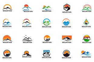 山脉矢量标志LOGO元素