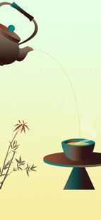 茶元素背景